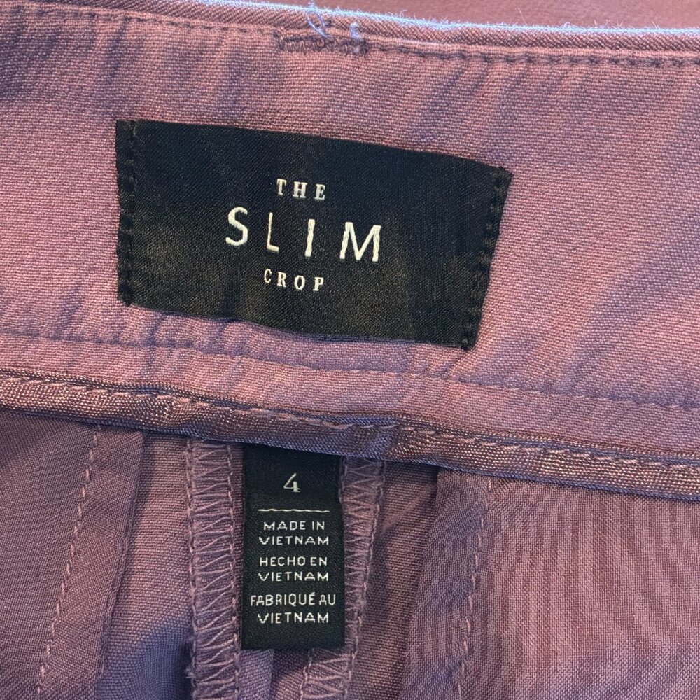 White House Black Market The Slim Cropped lavender cuffed pants size 4 - Picture 6 of 10